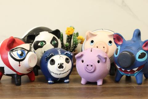 painted piggy bank