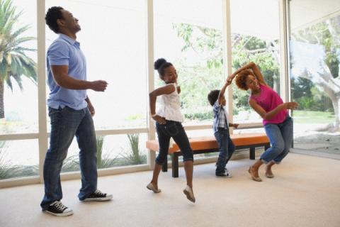 family dancing